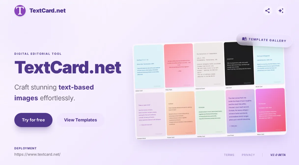Text card maker — turn words into beautiful text cards